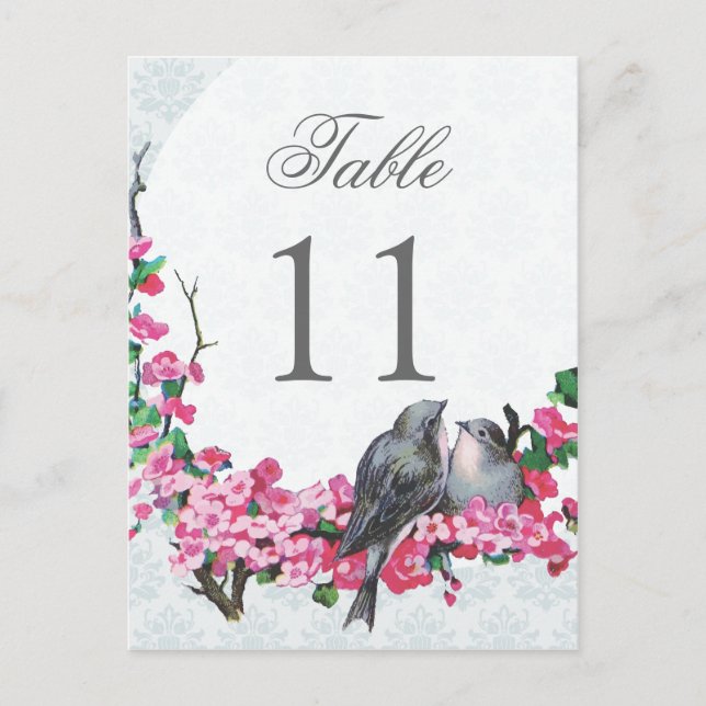 Postal Número de tabla de Bodas de aves vitícolas de invi (Anverso)