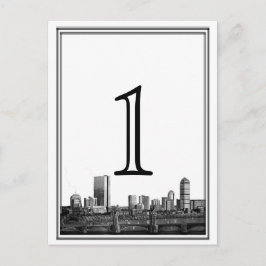 Postal Número de tabla de bodas de destino de Boston