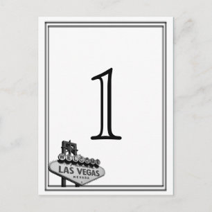 Postal Número de tabla de bodas de destino de Las Vegas