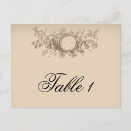 Postal Número de tabla de bodega de vinos de época