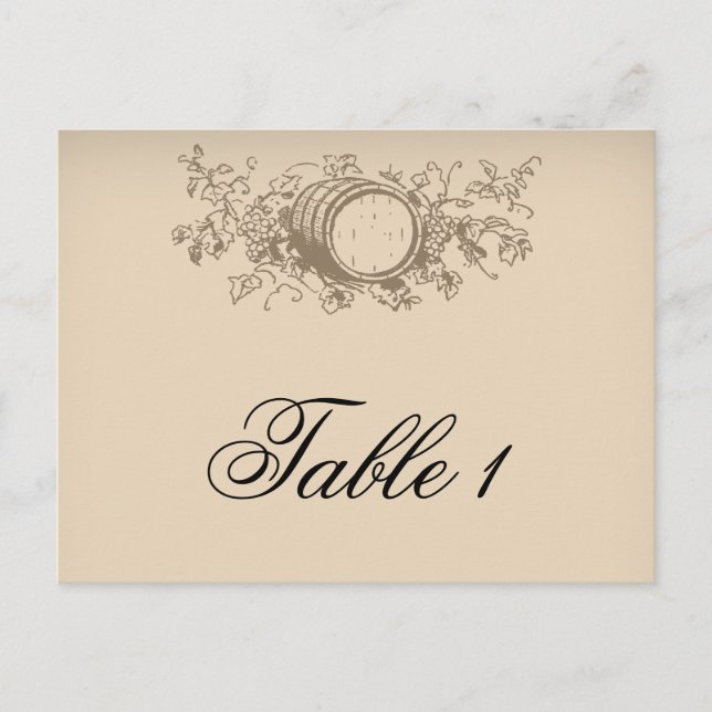 Postal Número de tabla de bodega de vinos de época (Anverso)