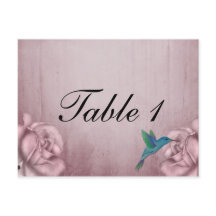 Número de tabla de colibríes rosa rosa