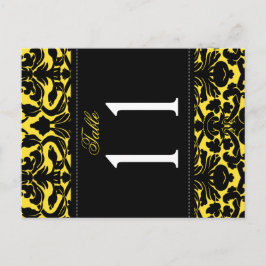 Postal Número de tabla de Damasco Amarillo y Negro de dob