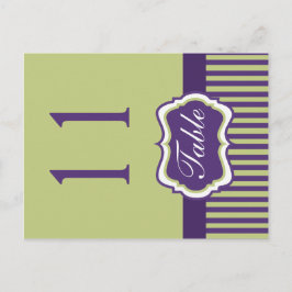 Postal Número de tabla de Damasco púrpura y verde a dos l