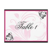 Número de tabla de desplazamiento floral rosa negr