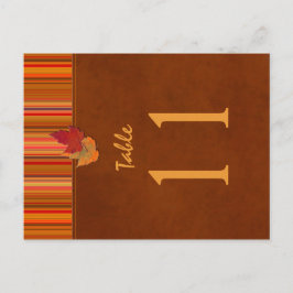 Postal Número de tabla de dos hojas otoñales laterales y