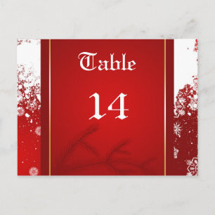 Postal Número de tabla de fiesta de Navidad