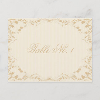 Postal Número de tabla de floral de Pinstripe de oro de c