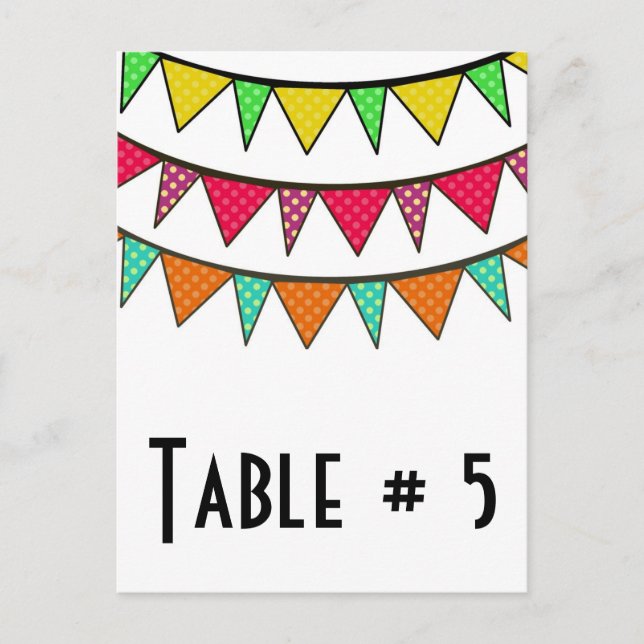 Postal Número de tabla de invitado (Anverso)