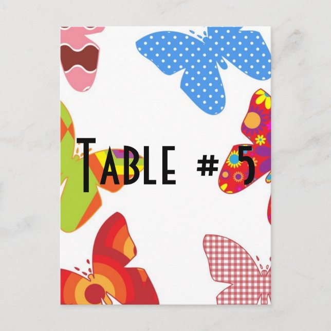 Postal Número de tabla de invitado (Anverso)