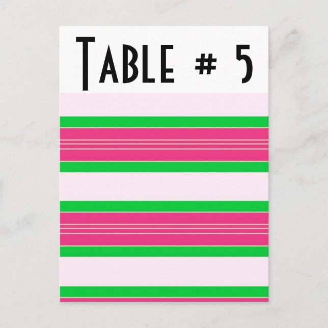 Postal Número de tabla de invitado (Anverso)