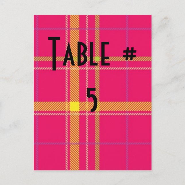 Postal Número de tabla de invitado (Anverso)