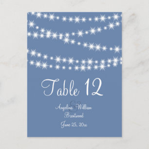 Postal Número de tabla de luces de torbellino azul claro