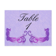 Número de tabla de pavo real morado