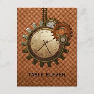 Postal Número de tabla de reloj de cosecha de vintage, ta