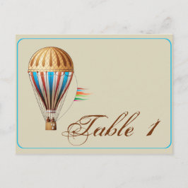 Postal Número de tabla del Boda de globo aerostático de v