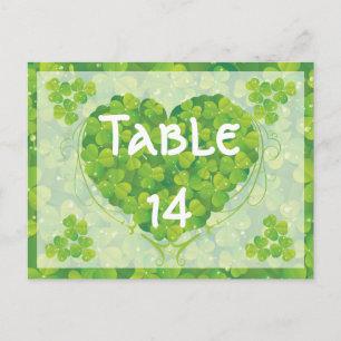 Postal Número de tabla del boda irlandés del Día de San P