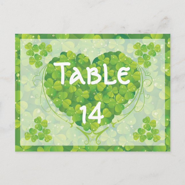 Postal Número de tabla del boda irlandés del Día de San P (Anverso)