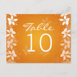Postal Número de tabla floral Blooms exóticos Naranja