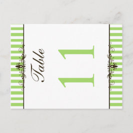 Postal Número de tabla rayado de dos lados verde y blanco