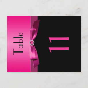 Postal Número de tabla rosa y negro de dos lados