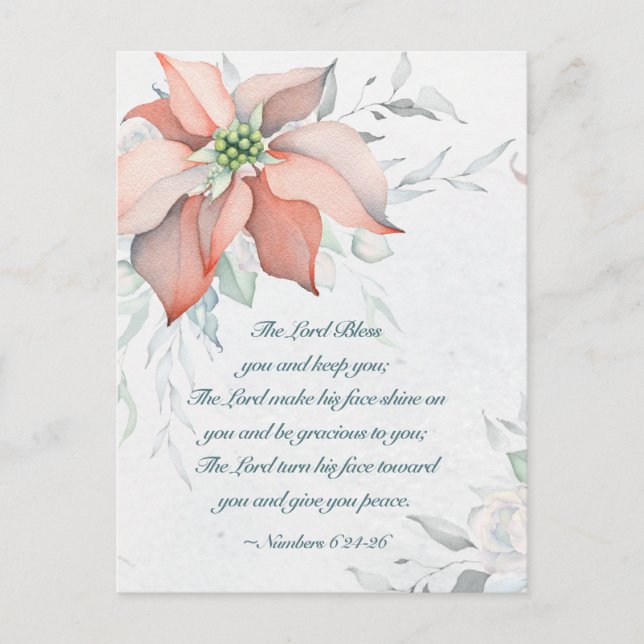 Postal Números 6:24-26 El Señor Bendice A Tus Navidades (Anverso)