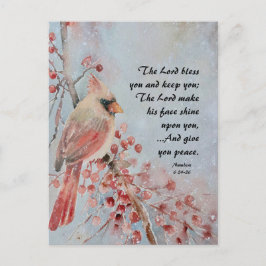Postal Números 6 24-26 Lord Bless You Red Bird & Berries