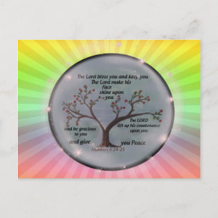 Postal Números 6:24-26 Señor te bendiga y te mantenga la 