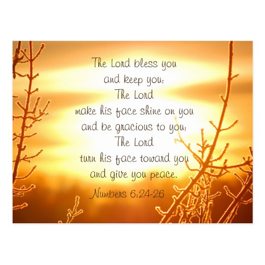 Postal Numeros 6 24 26 Verso De La Biblia Bendicion Del S Zazzle Es O senhor te abençoe e te guarde; postal numeros 6 24 26 verso de la biblia bendicion del s