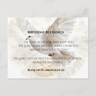 Postal Números de bendición de cumpleaños 6:24-26 Paloma 