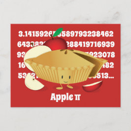 Postal Números de caricatura de Apple Pie de Pi Day