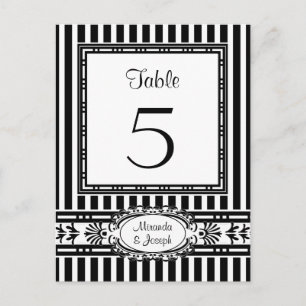 Postal Números de la mesa de recepción de bodas Colocar p