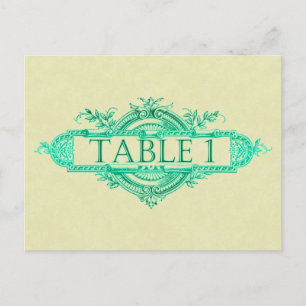 Postal Números de la mesa de recepción de la boda vintage