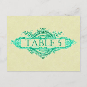 Postal Números de la mesa de recepción de nubes de bodas