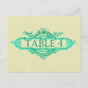 Postal Números de la mesa de recepción de nubes de bodas