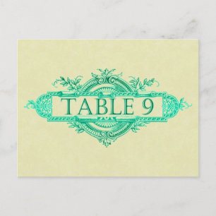 Postal Números de la mesa de recepción de nubes de bodas