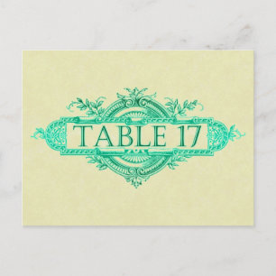 Postal Números de la mesa de recepción de nubes de bodas