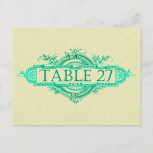 Postal Números de la mesa de recepción de nubes de bodas