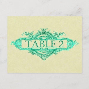 Postal Números de la mesa de recepción de nubes de bodas