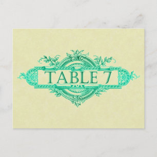 Postal Números de la mesa de recepción de nubes de bodas