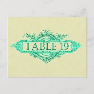 Postal Números de la mesa de recepción de nubes de bodas