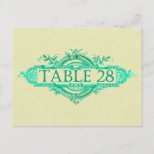 Postal Números de la mesa de recepción de nubes de bodas