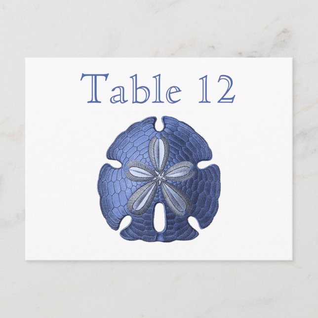 Postal Números de la mesa de recepción del dólar de arena (Anverso)