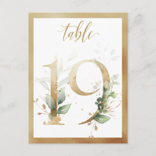 Postal Números de la tabla de oro de la flotación verde,