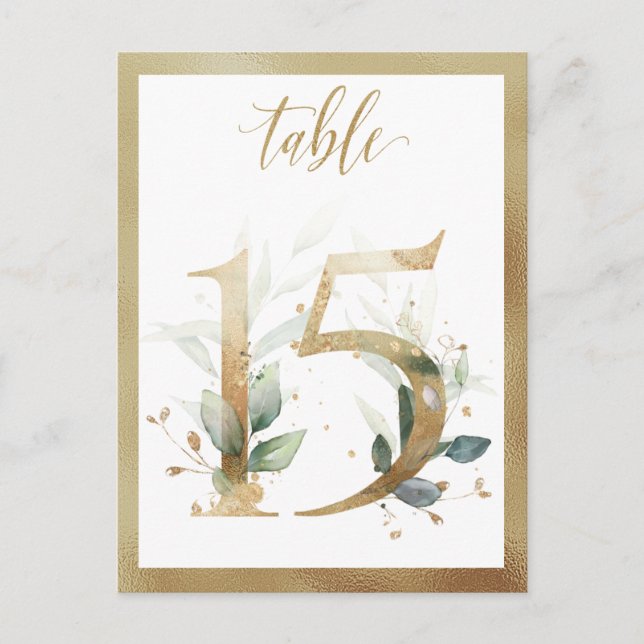 Postal Números de la tabla de oro de la flotación verde,  (Anverso)