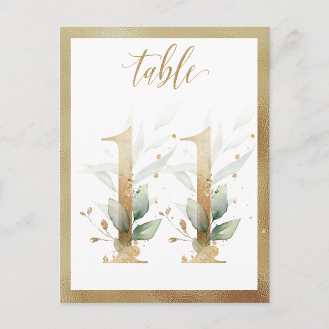 Postal Números de la tabla de oro de la flotación verde,  (Anverso)