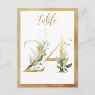 Postal Números de la tabla de oro de la flotación verde,