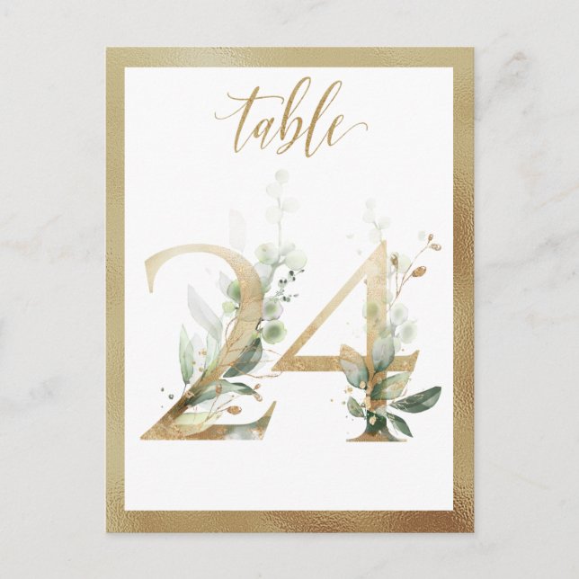 Postal Números de la tabla de oro de la flotación verde,  (Anverso)