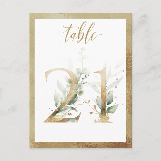 Postal Números de la tabla de oro de la flotación verde,  (Anverso)