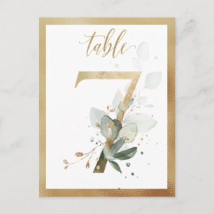 Postal Números de la tabla de oro de la flotación verde,